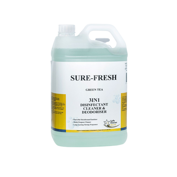 CCW Sure Fresh Green Tea 3 in1 Disinfectant Cleaner & Deodoriser 5L