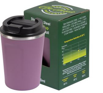 REUSABLE COFFEE CUP  380ML D/WALL - BERRY