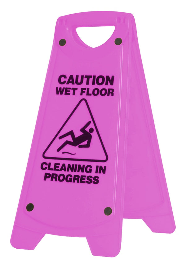 Pink A-Frame Wet Floor Sign