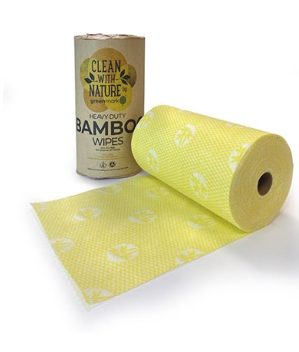 Bamboo Heavy Duty  Wipes Yellow 90 Sheets Per Roll
