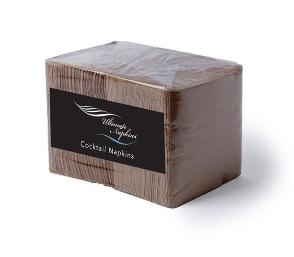 Deluxe Cocktail Napkins  2 Ply Brown Kraft (2000 Napkins)