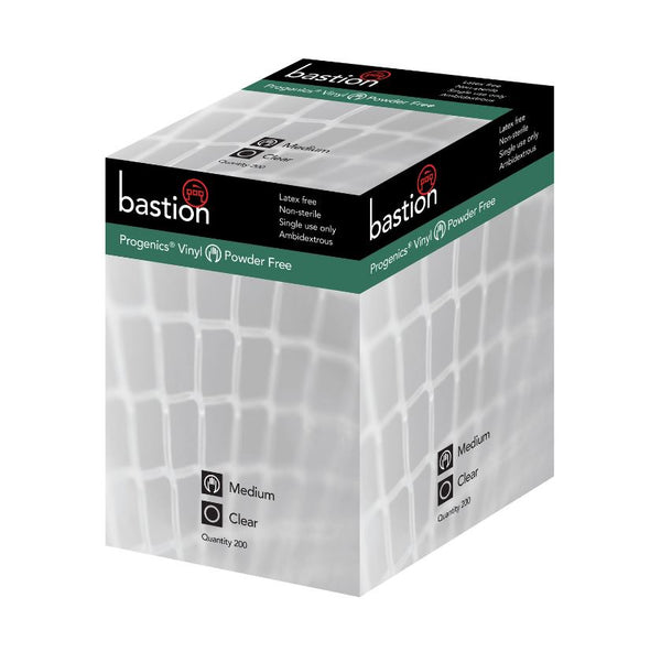 Bastion Progenics Vinyl Clear Powder Free  Large 200 per pkt