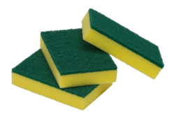 Bastion Regular Duty Sponge Scourers  Green  -10 Pk