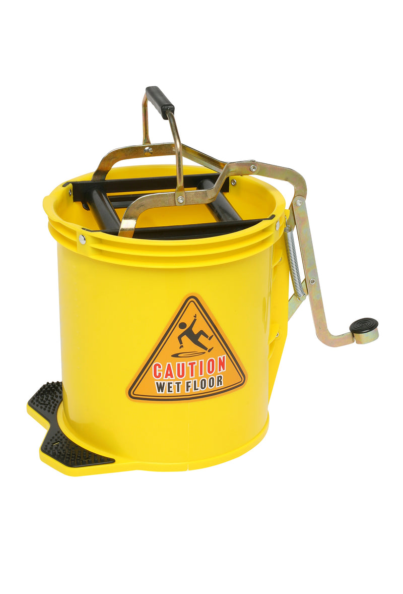 Edco Metal Mech Wringer Bucket  Yellow