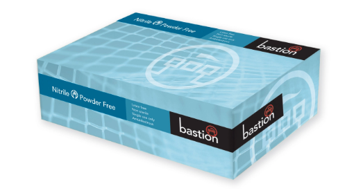 Bastion Blue Nitrile Powder free Gloves Large