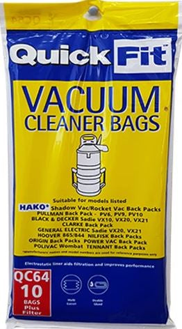 CU64 Vac Bags  Pkt 10