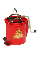Edco Metal Mech Wringer Bucket  Red