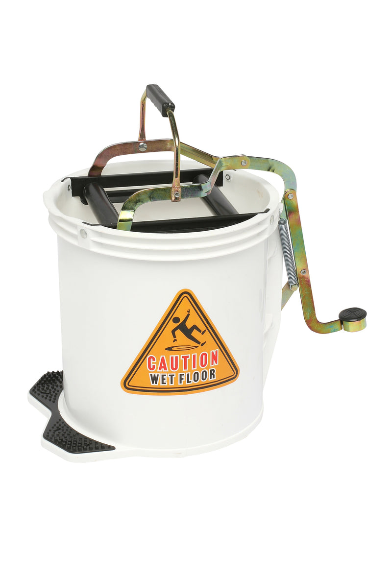 Edco Metal Mech Wringer Bucket White