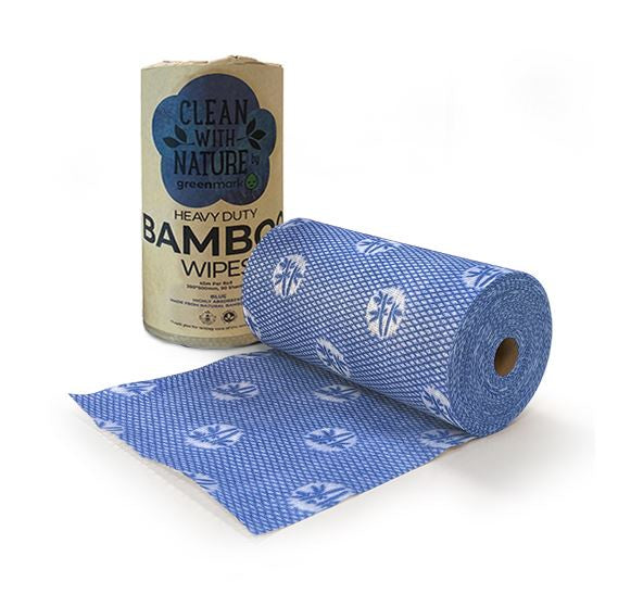 Bamboo Heavy Duty Wipes Blue 90 Sheet Per Roll