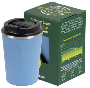 REUSABLE COFFEE CUP 304SS 380ML D/WALL - SURF