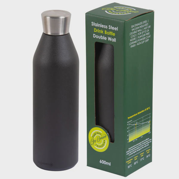 GO GREEN REUSABLE DRINK BOTTLE - SLATE