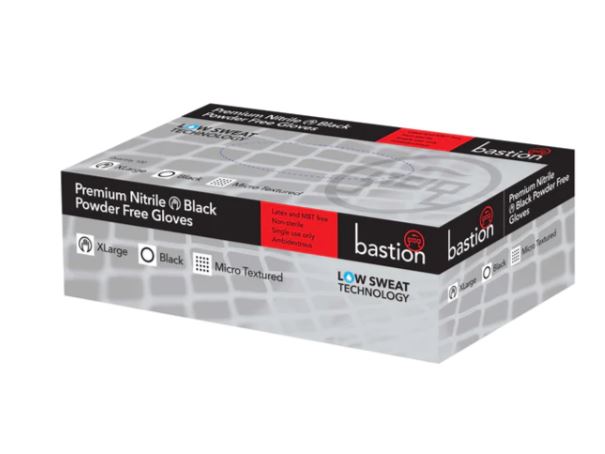 Bastion Gloves Nitrile Black Powder Free X Large (single pack)