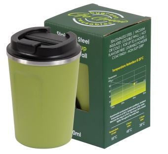 REUSABLE COFFEE CUP  380ML D/WALL - OLIVE