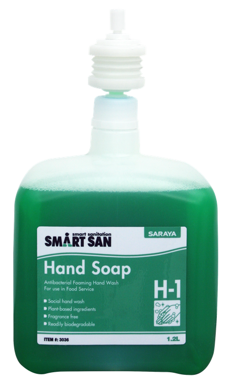 Saraya H-1 Smartsan Hand Soap Antibacterial Foam 1.2 ltr