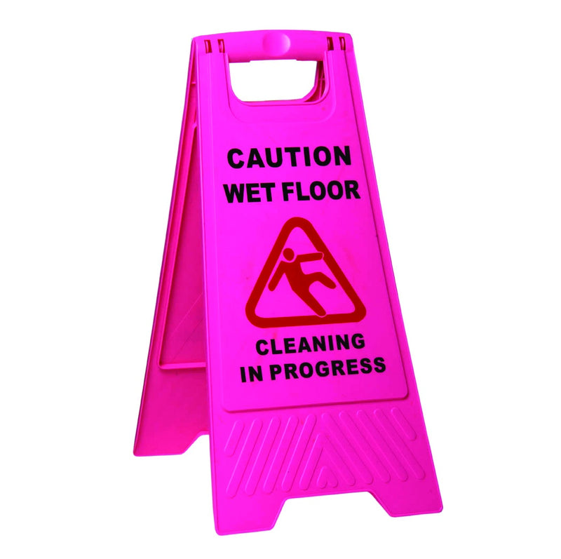 Sabco Wet Floor Sign A-Frame - Pink
