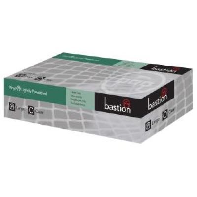 Bastion Vinyl Lightly Powdered Clear Glove Large