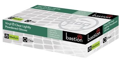 Bastion Vinyl Lightly Powdered Clear Glove Medium