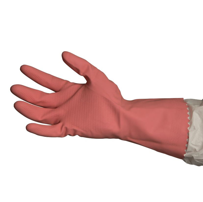 Bastion Silverlined Pink Rubber Gloves Xlarge Single PKT